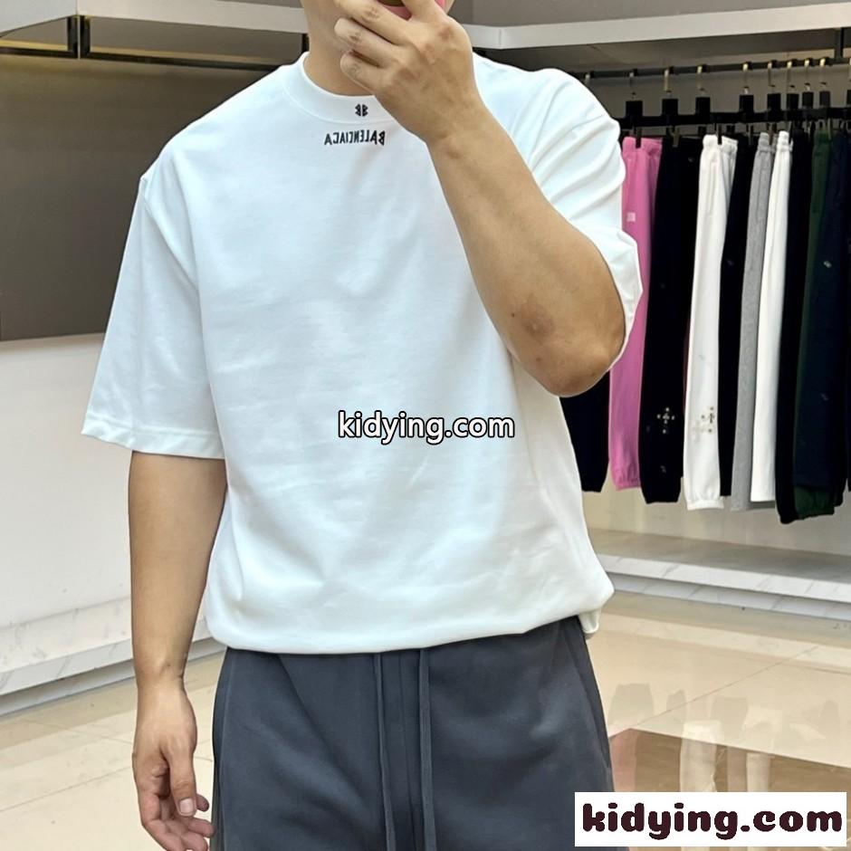 ミニロゴ オーバーサイズ 半袖Tシャツ バレンシアガ Tシャツ 偽物 ホワイト-1
