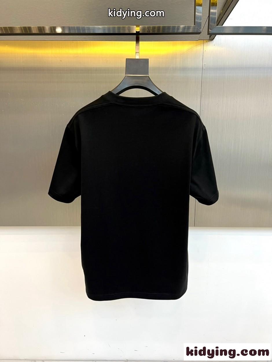 EKD コットン クルーネック 半袖Tシャツ バーバリー Tシャツ 偽物 ブラック-3