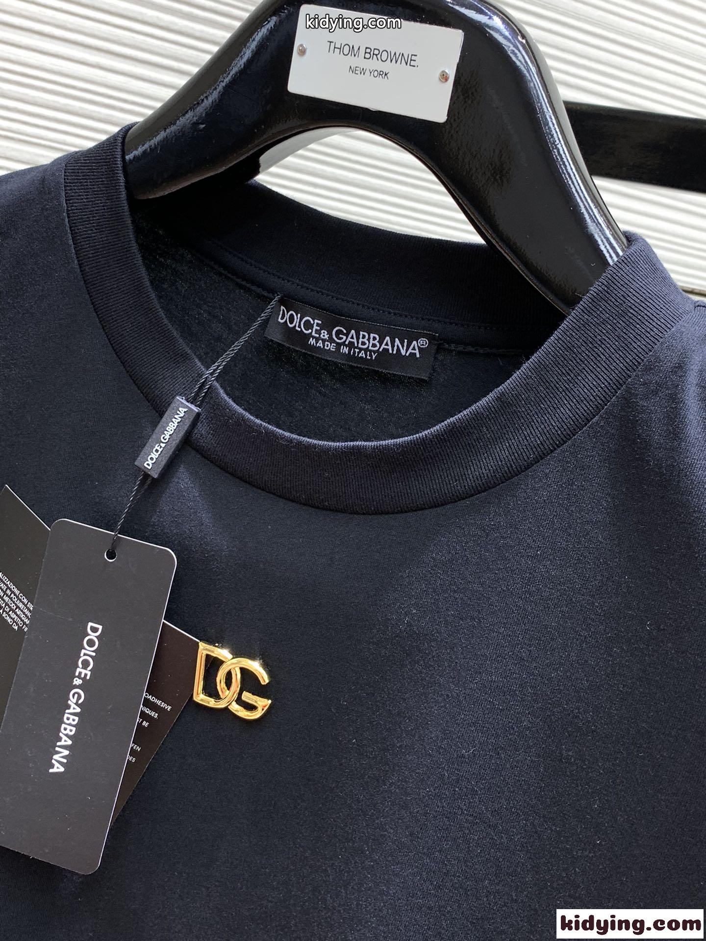 シンプル DGメタリックロゴ コットン 半袖 ドルチェ&ガッバーナ Tシャツ コピー-1