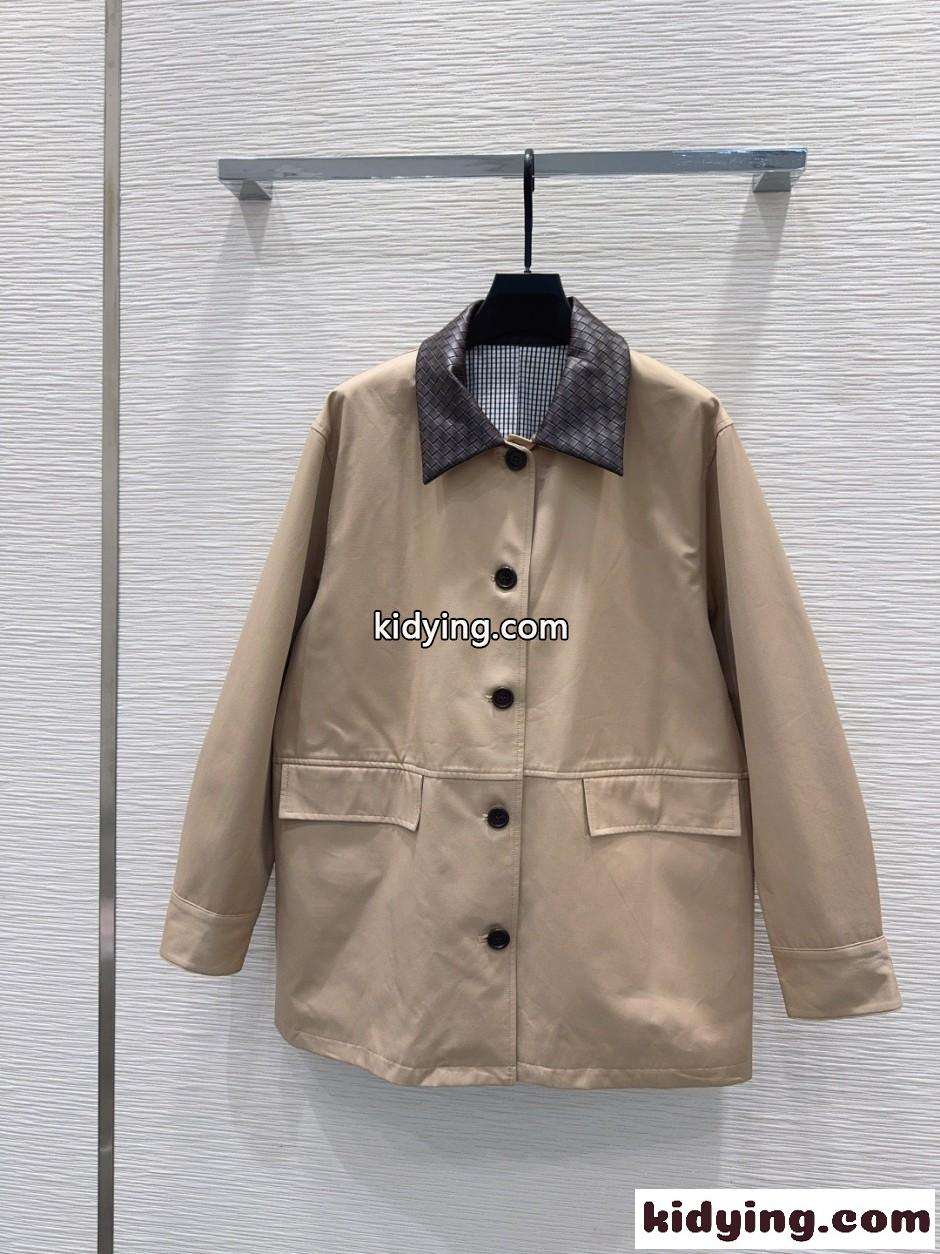 クラシック 上品 コットン ブルゾン ボッテガ・ヴェネタ ジャケット コピー ベージュ-1