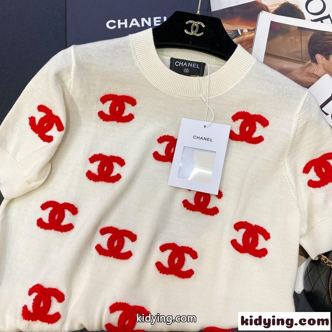 スウィート おしゃれ ロゴ クルーネック 着心地いい 半袖 シャネル tシャツ コピー レディース カットソー ゆったり 女子力アップ-0