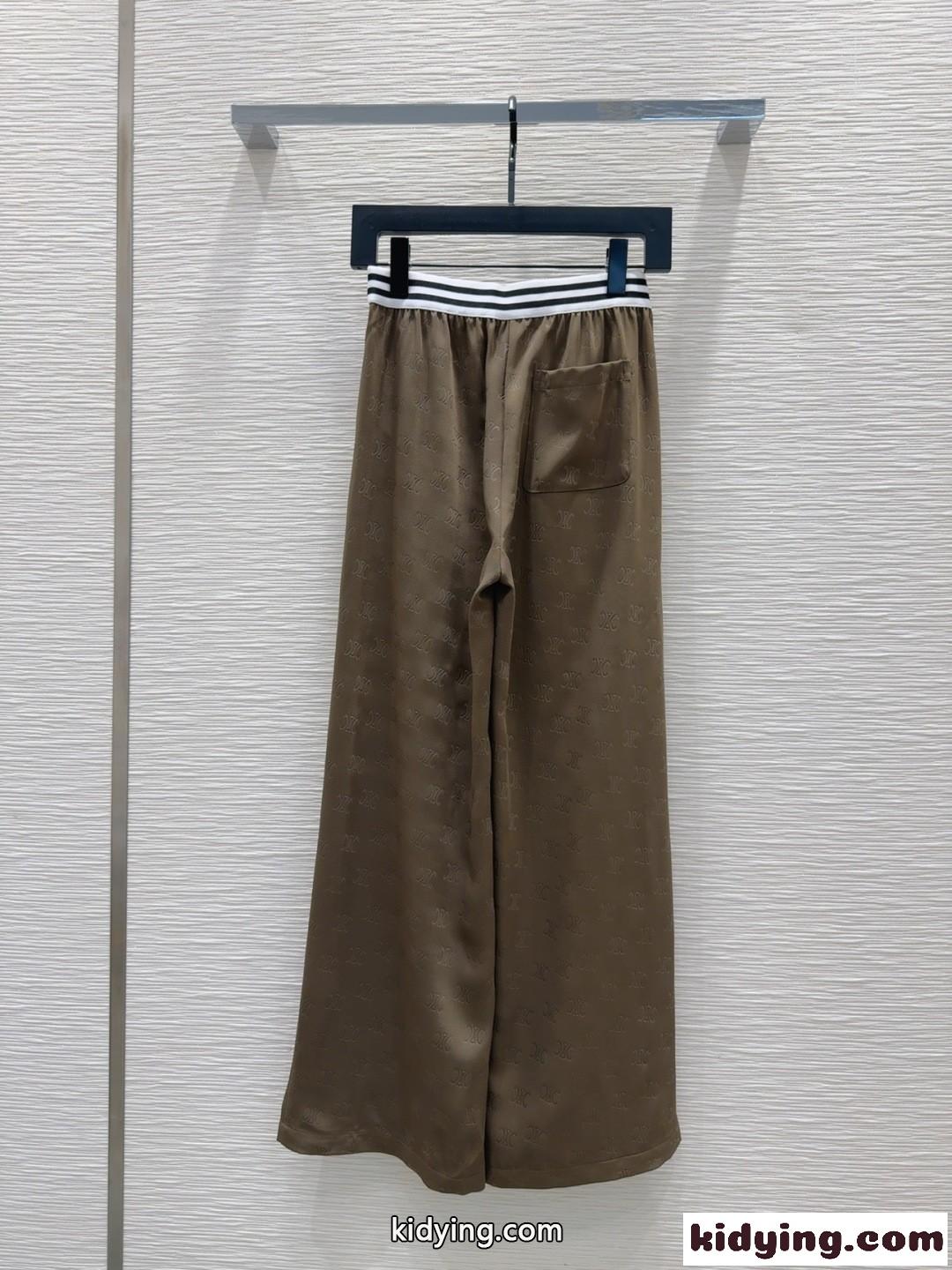 エレガント カジュアル トリオンフ ロングパンツ セリーヌ パンツ コピー カーキ-3