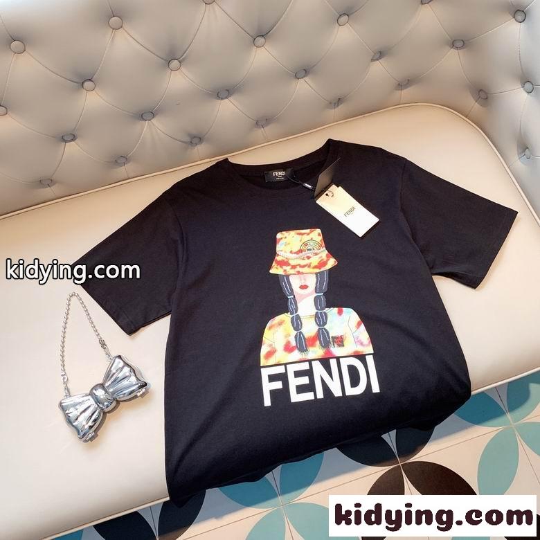 スタイリッシュ プリント クルーネック 合わせやすい フェンディ Tシャツ コピー 半袖 トップス カジュアル-1