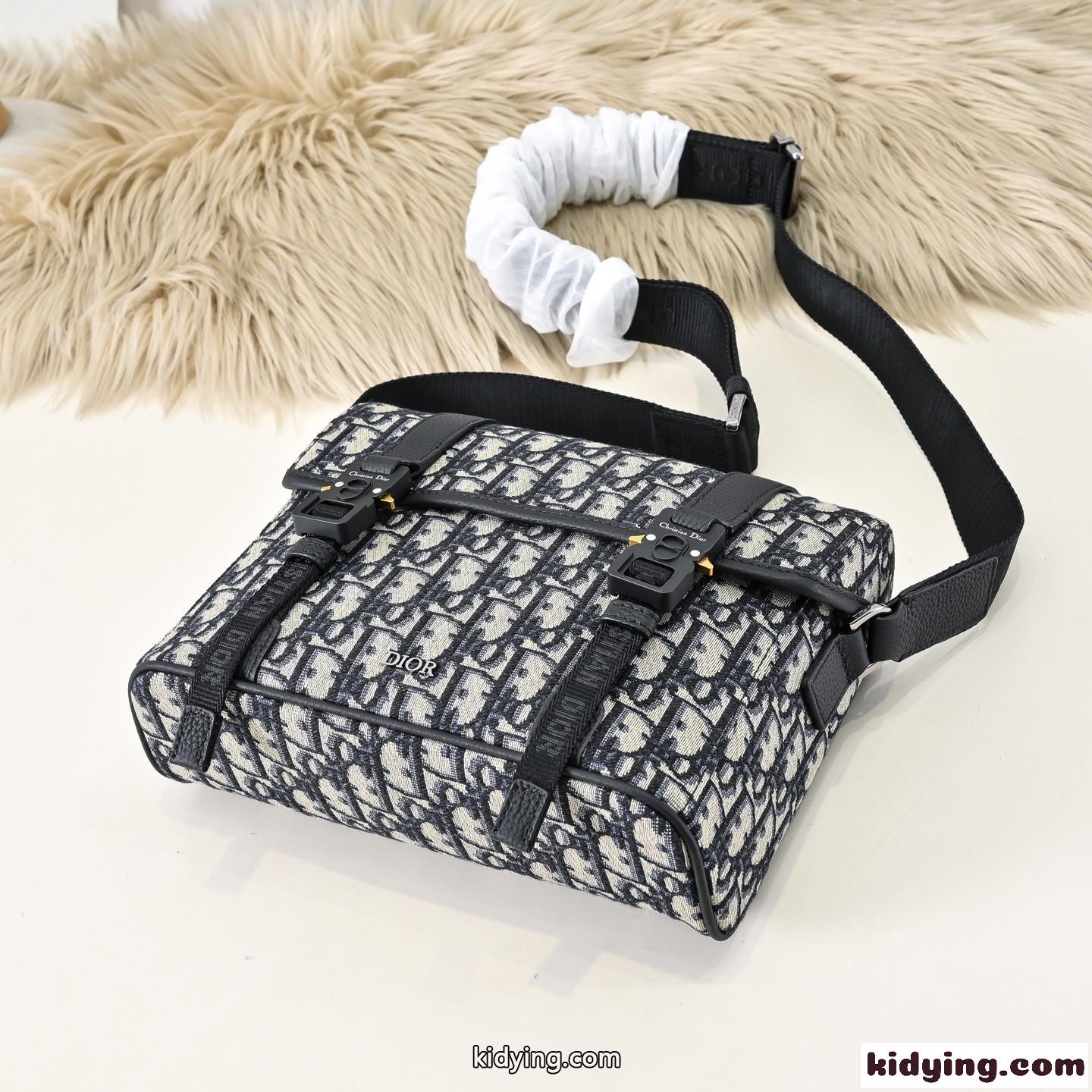 Dior Hit the Road フラップ付き メッセンジャーバッグ スーパーコピー ジャガード ベージュ-3