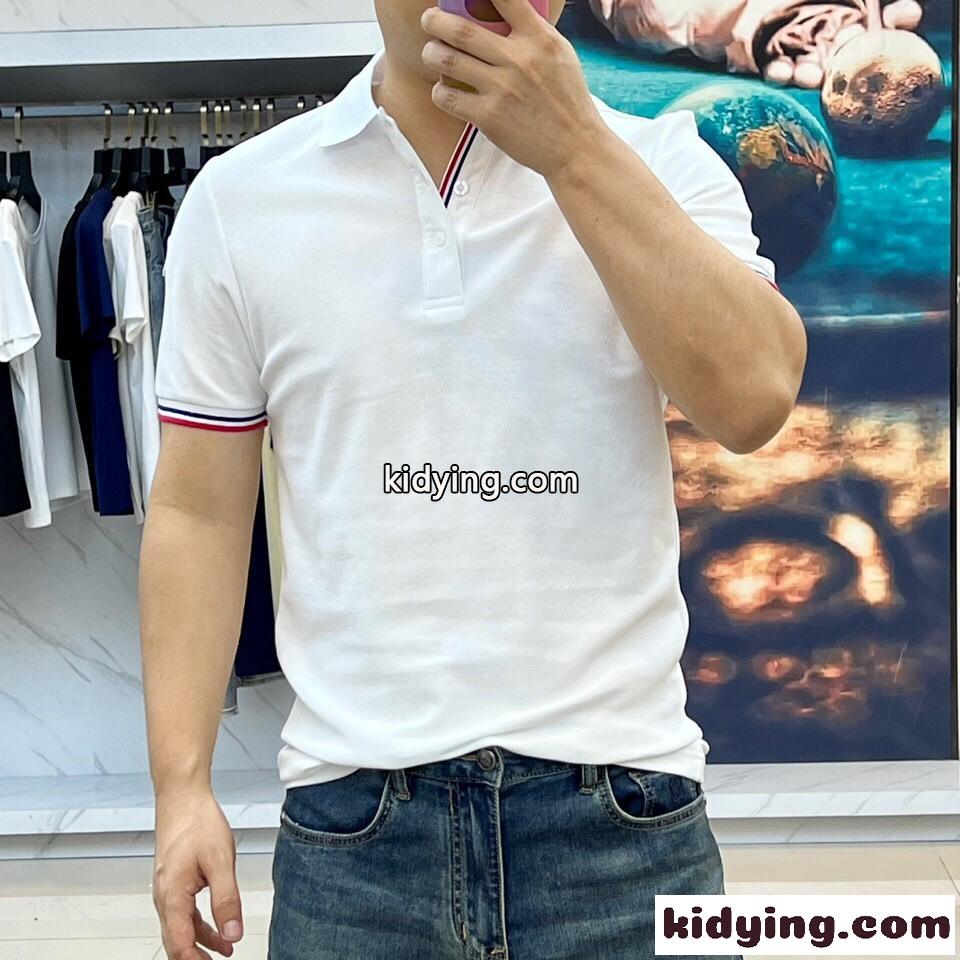 定番 コットンピケ ポロシャツ モンクレール 半袖Tシャツ コピー ホワイト-1