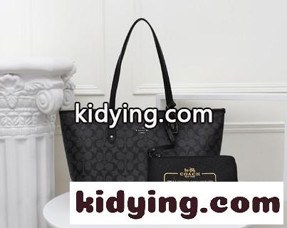 COACH/コーチの新型PVCヘッドコート牛革両面トートtote女包子母包 コーチバッグ 郵送コピー 1包両用は超お得です-0