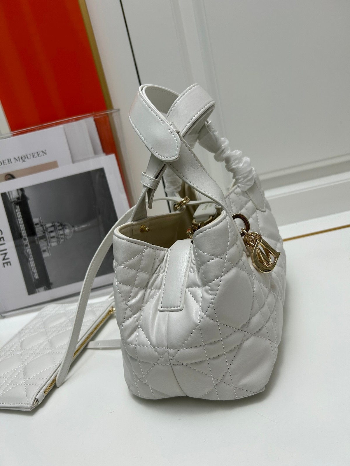 ディオール DIOR TOUJOURS トート スモール クリスチャン・ディオール バッグ コピー ホワイト-3