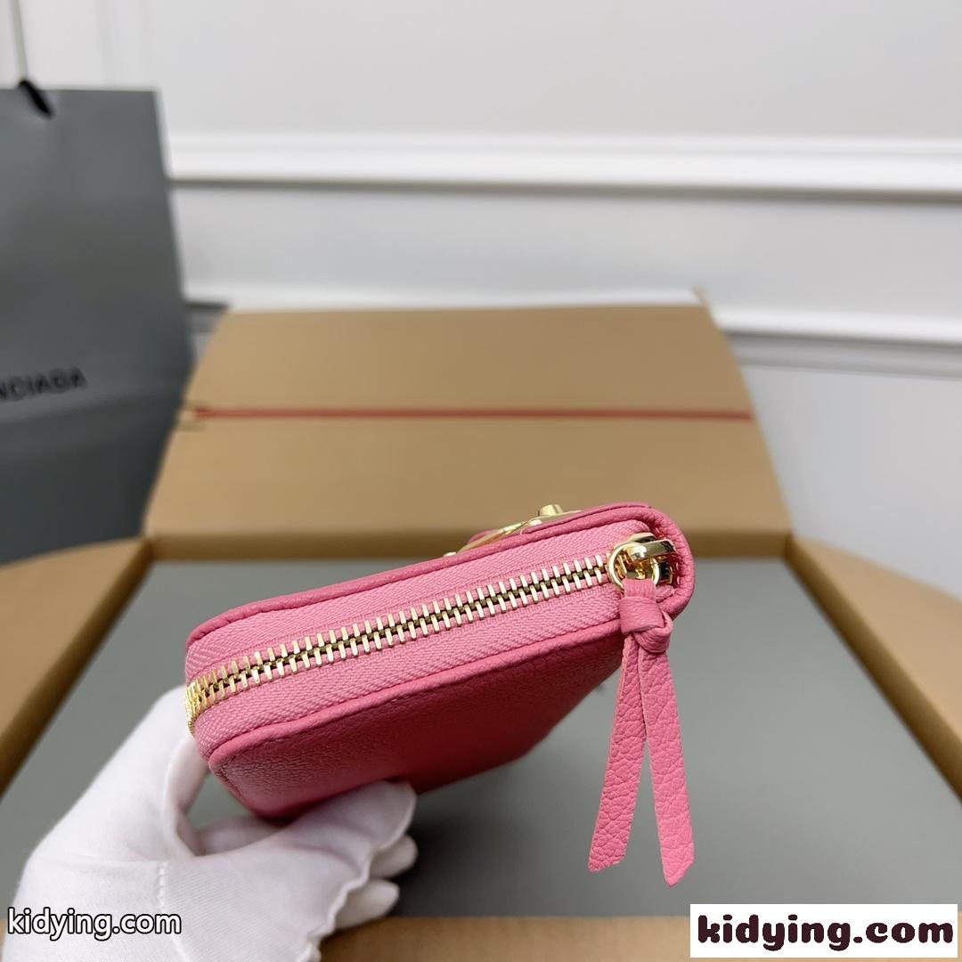 定番 ラウンドファスナー 長財布 バレンシアガ 財布 コピー ピンク-3
