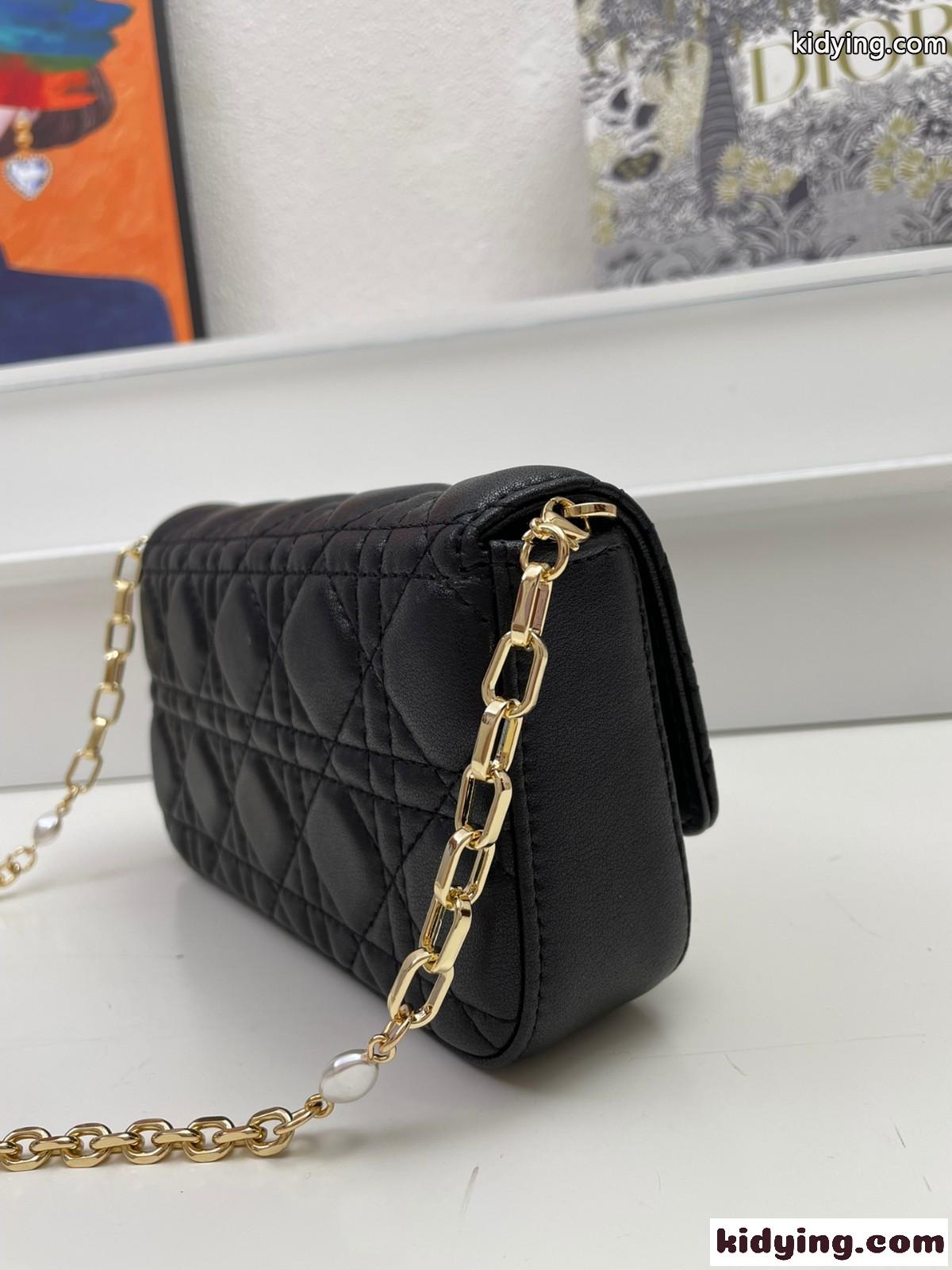 LADY DIOR フォンポーチ クリスチャン・ディオール バッグ コピー レディース チェーンバッグ ブラック-1