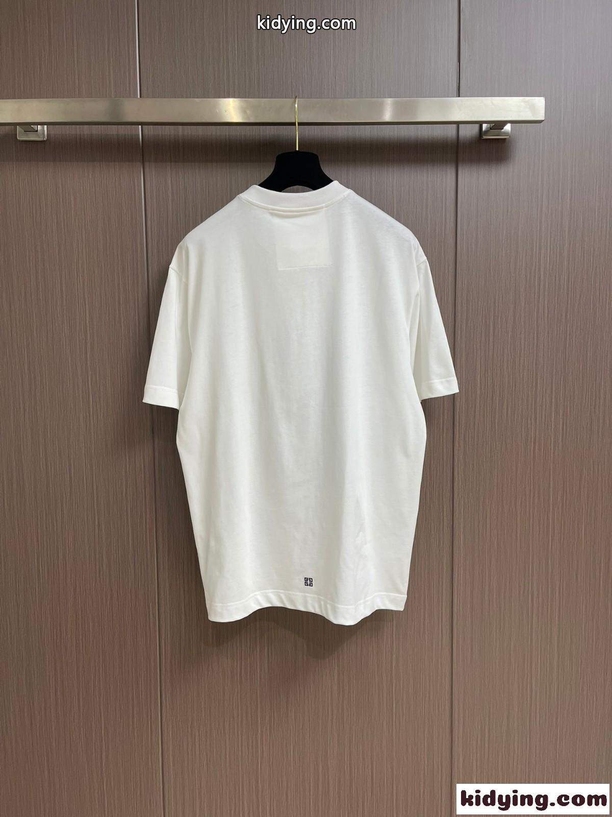 4Gドラゴンプリント コットン 半袖Tシャツ ジバンシィ Tシャツ 偽物 ホワイト-1
