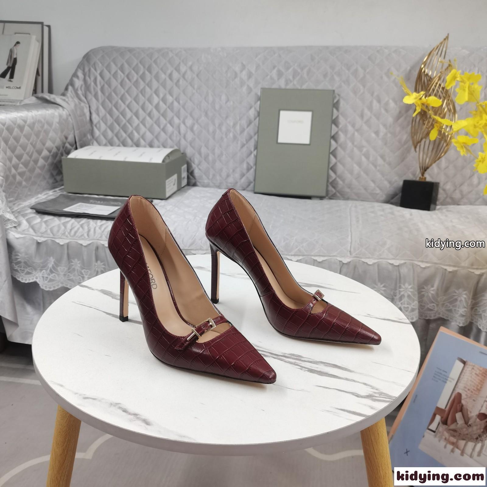 Angelina クロコエンボス パンプス トムフォード パンプス コピー ワイン-1