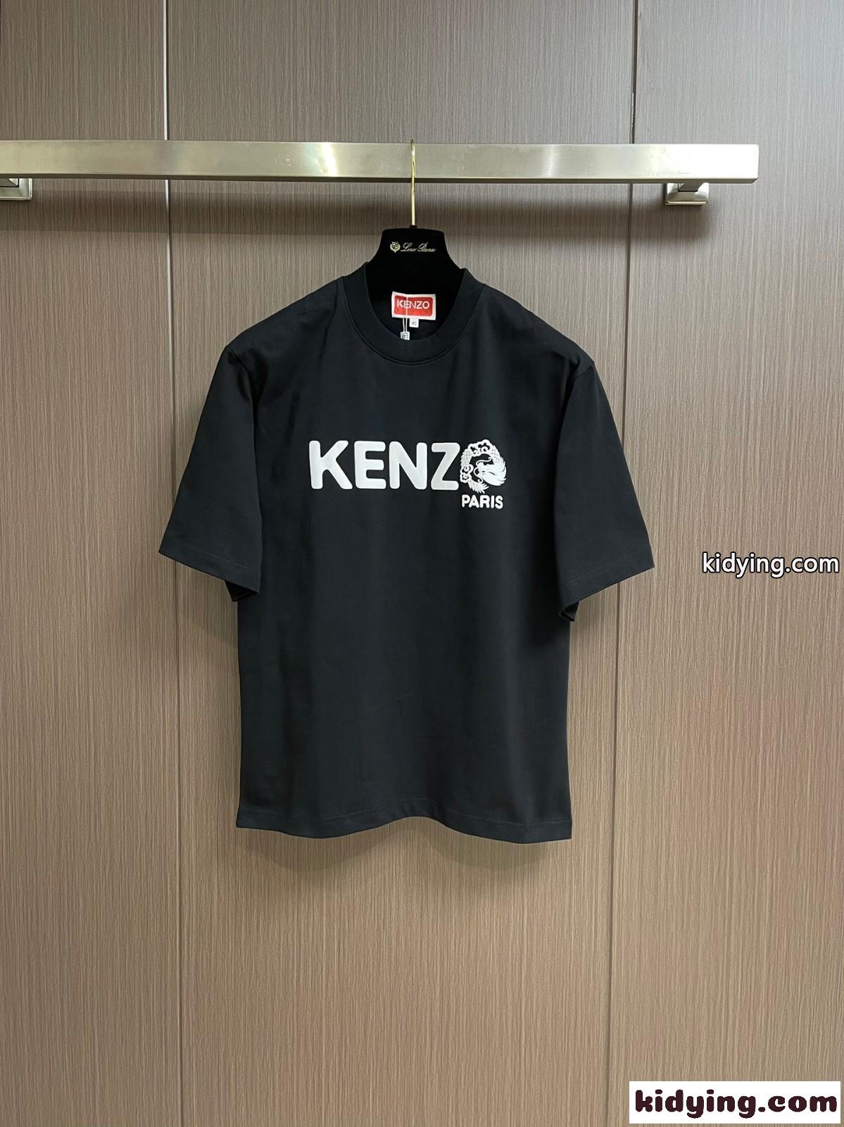 YEAR OF THE DRAGON 半袖 Tシャツ ユニセックス ケンゾー tシャツ コピー ブラック-0