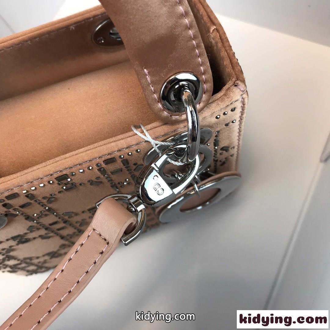 クリスチャン・ディオール バッグ コピー 大人気 LADY DIOR カナージュ サテン ミニバッグ ピンク-4