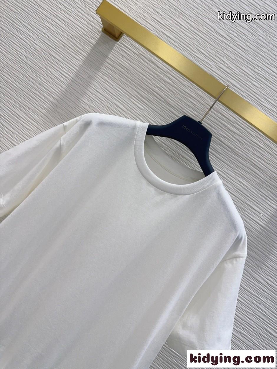 ラッフルトリム Tシャツドレス ルイ・ヴィトン ワンピース コピー ホワイト-2