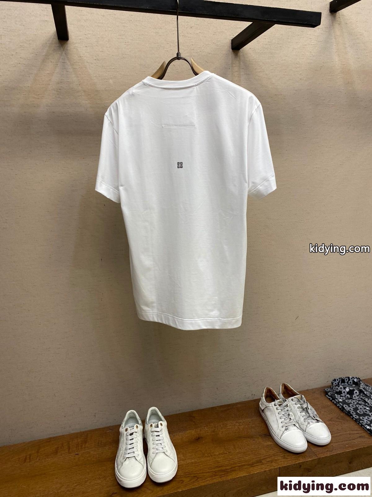 シンプル 着回し クルーネック コットンジャージー ジバンシィ Tシャツ コピー 半袖 ホワイト-0
