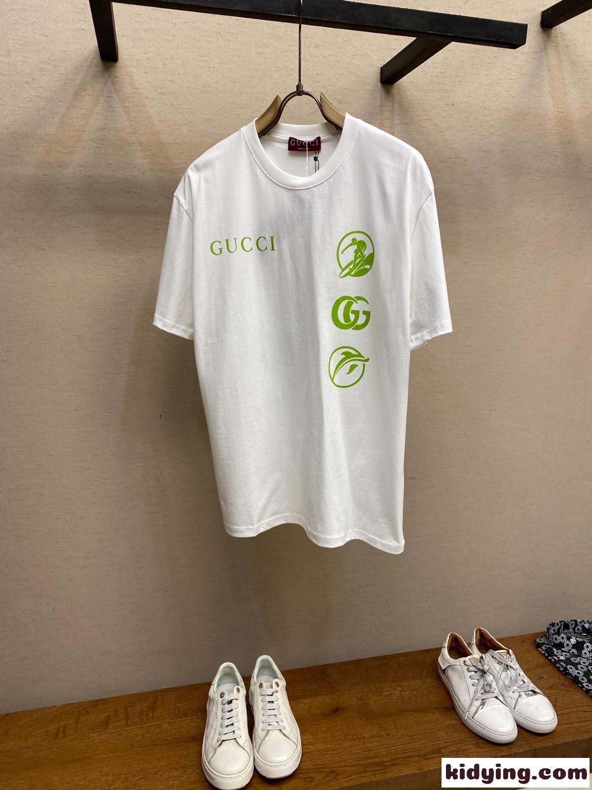 グッチ Tシャツ コピー クルーネック おしゃれ プリント 半袖Tシャツ-0