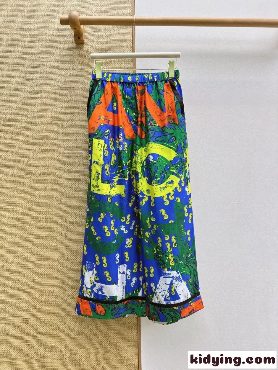 ココビーチ シルクパンツ マルチカラー シャネル パンツ スーパーコピー-2