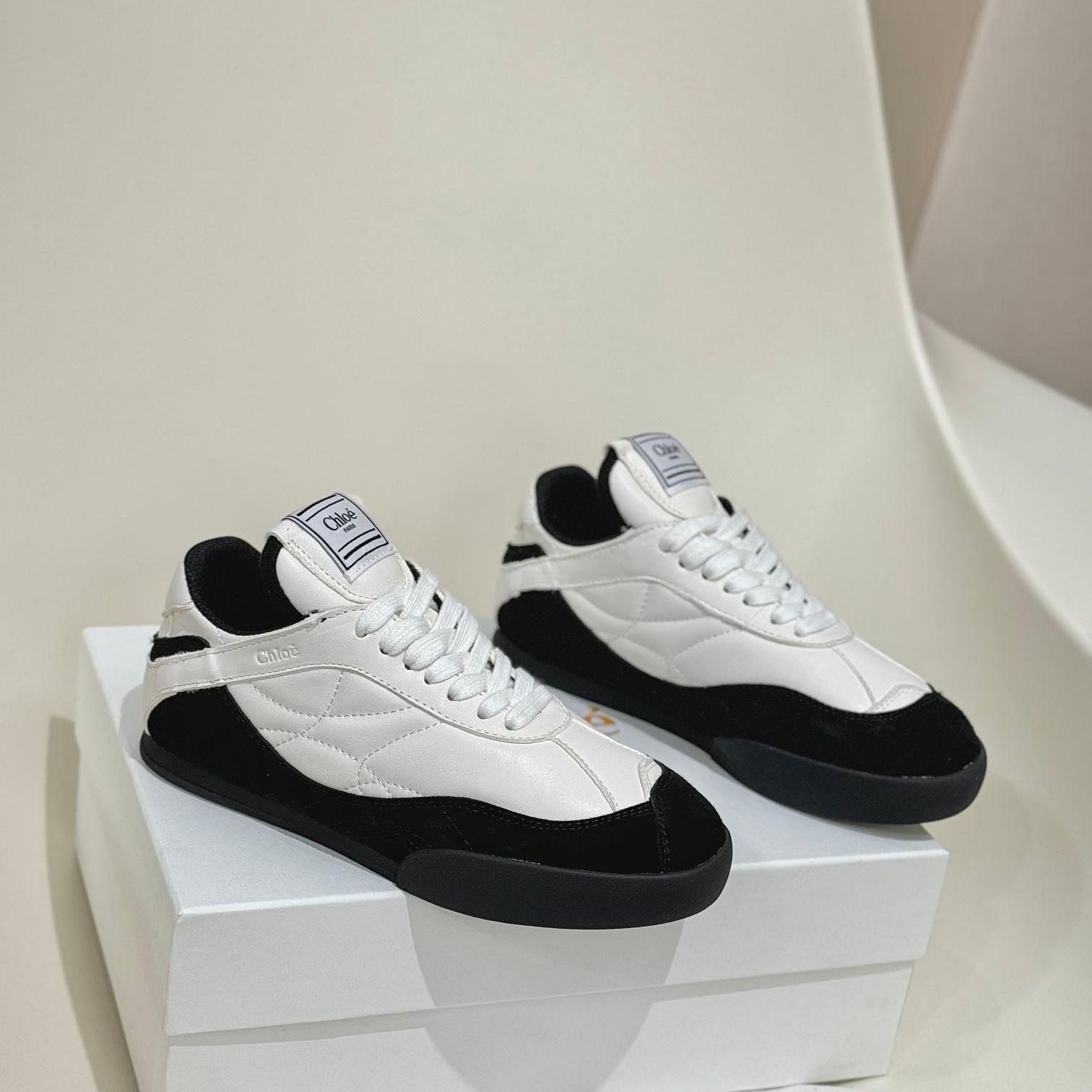 おしゃれ 人気 CHLOÉ KICK スニーカー スーパーコピー レザー＆スエード-0