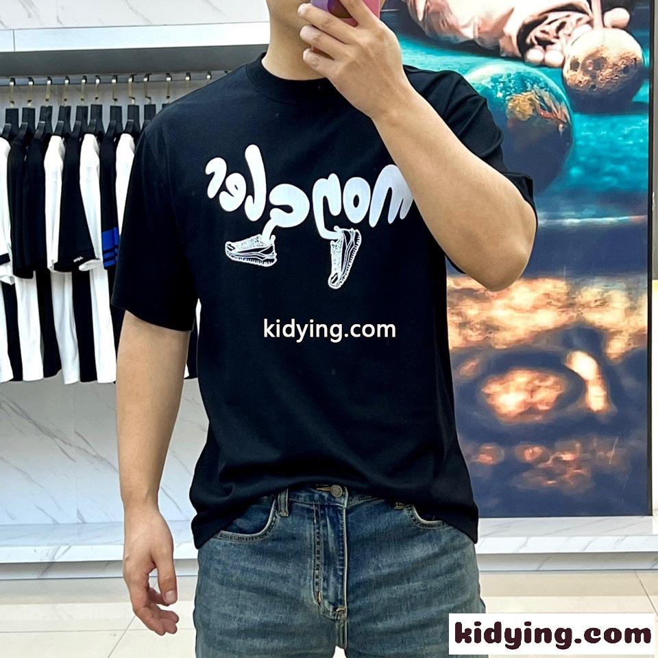 カジュアル 定番 コットンジャージ 半袖Tシャツ モンクレール Tシャツ コピー ブラック-2