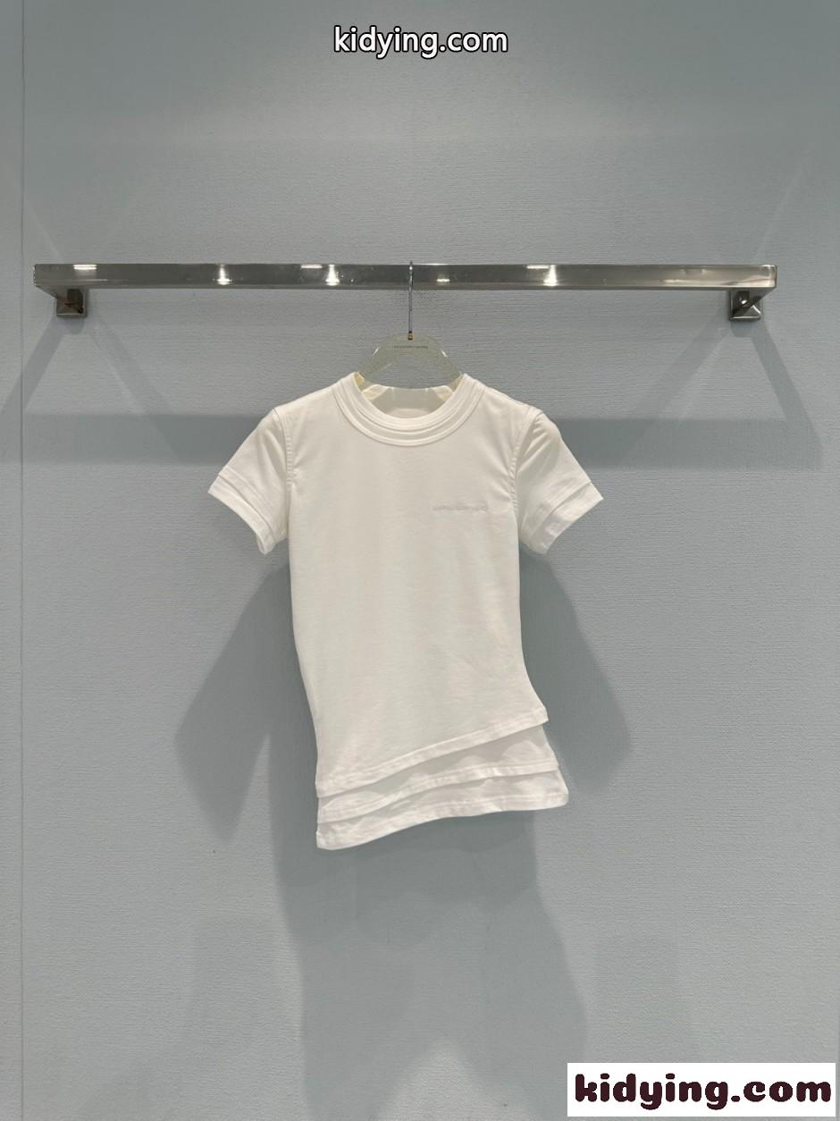 レイヤード風 半袖Tシャツ アレキサンダーワング Tシャツ コピー ホワイト-2