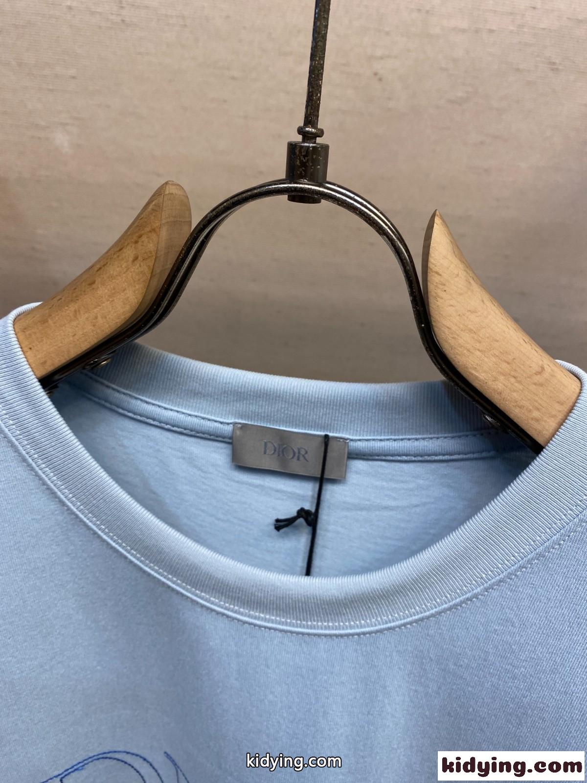 クリスチャン・ディオール Tシャツ コピー DIOR AND HYLTON NEL Tシャツ ブルー-2