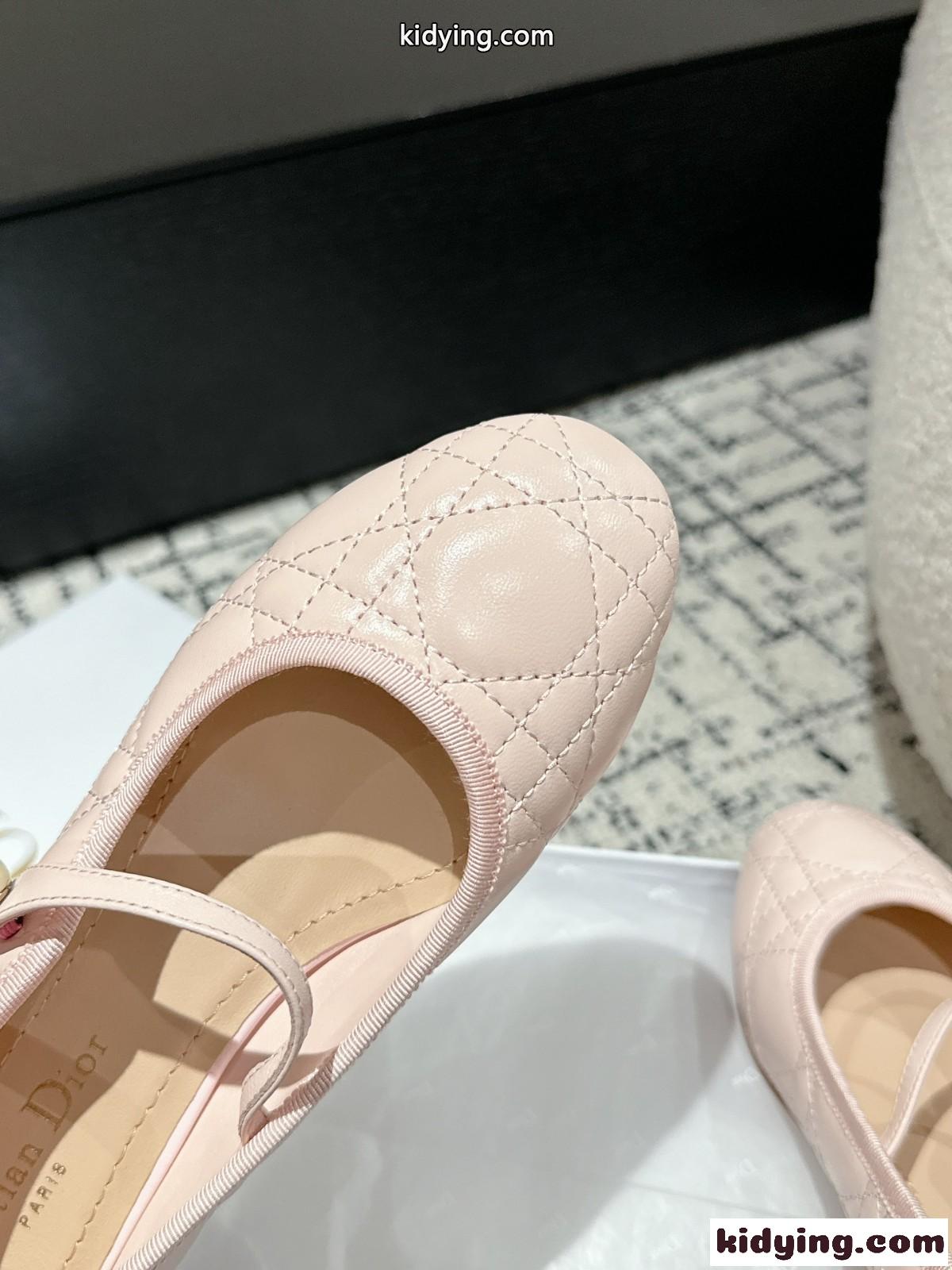 Dior バレエパンプス クリスチャン・ディオール パンプス コピー ライトピンク-2