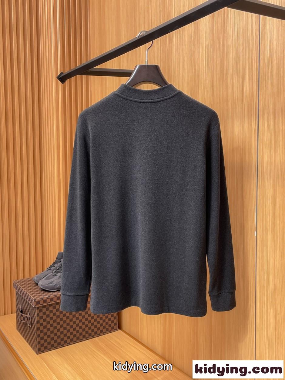 ヒューゴ・ボス Tシャツ 偽物 ベーシック 秋冬 長袖Tシャツ 厚手 トップス グレー-4