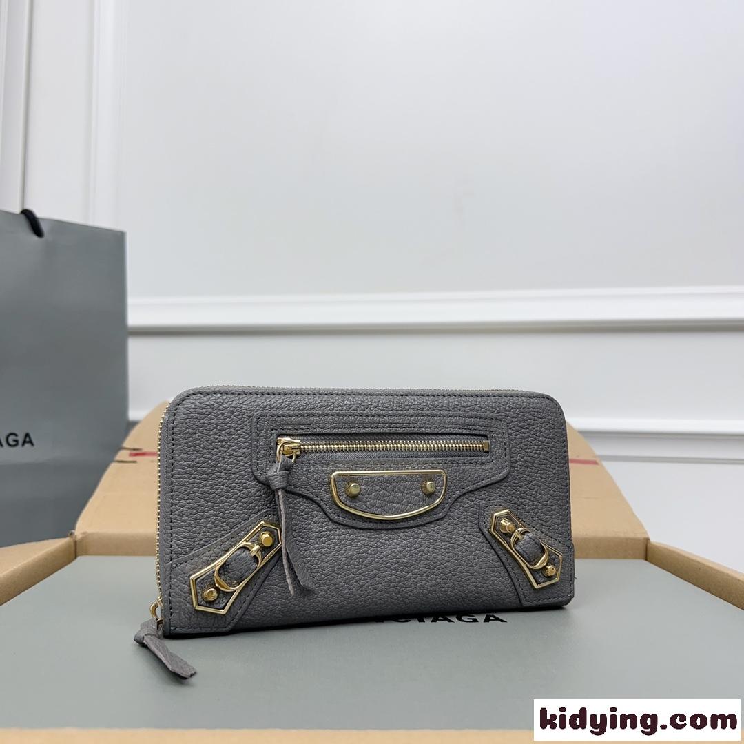 定番 ラウンドファスナー 長財布 バレンシアガ 財布 コピー グレー-0