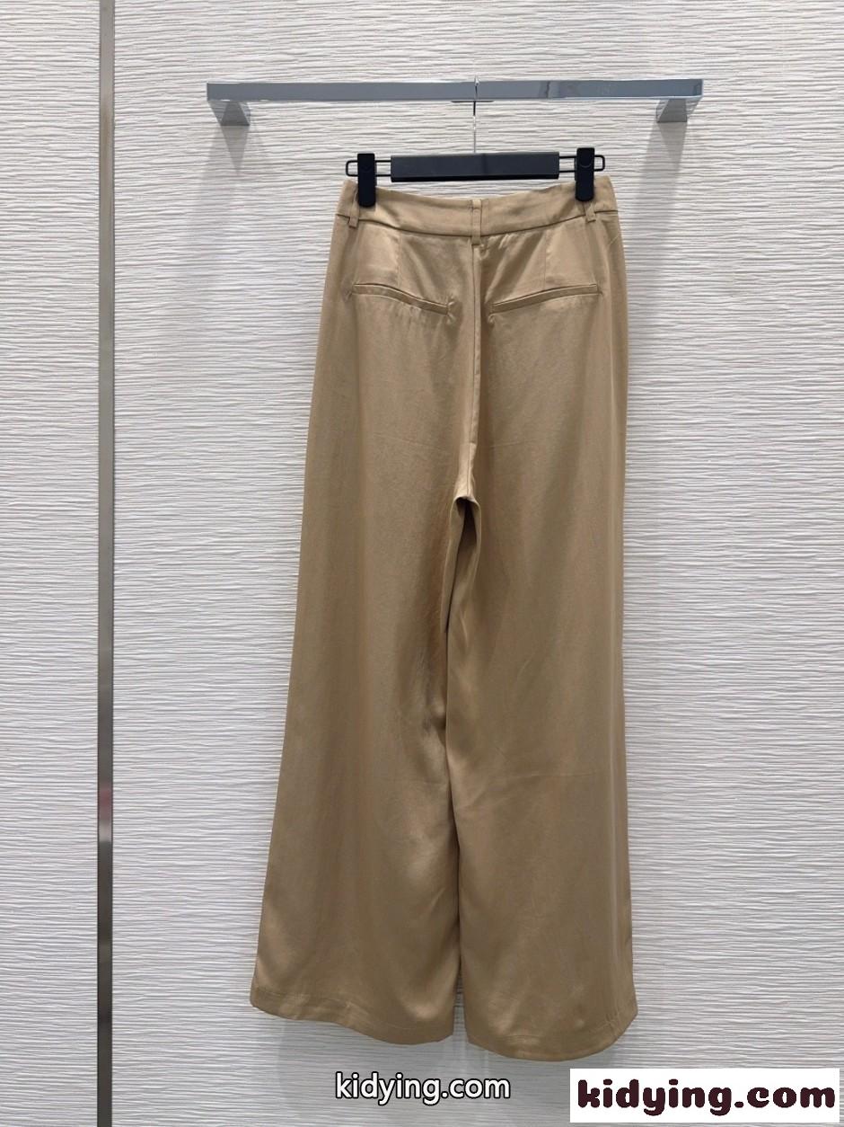 エレガント ワイドレッグ トラウザーズ セリーヌ パンツ コピー ベージュ-4