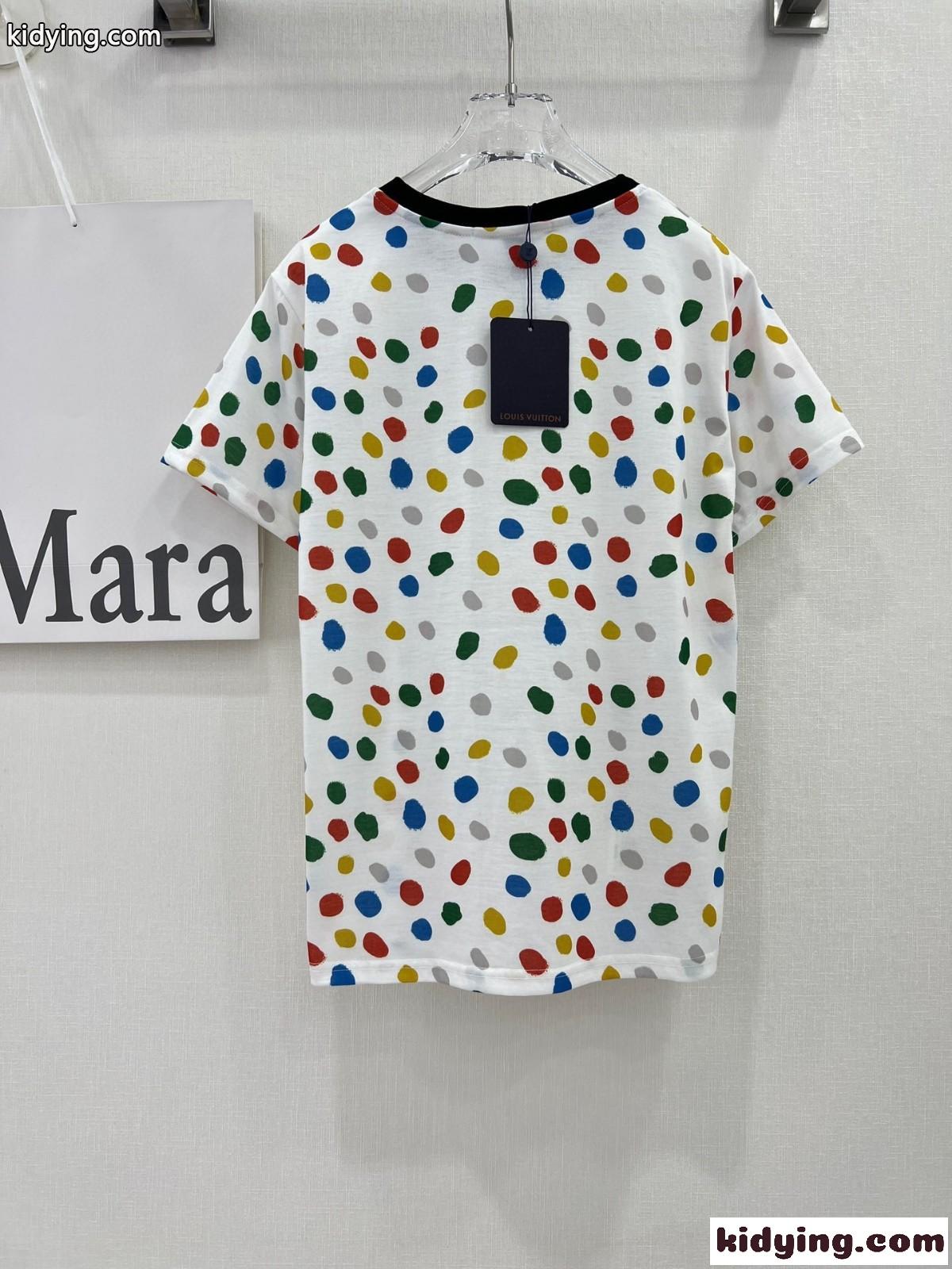 LV × YK ペインティッド ドット Tシャツ ルイヴィトン Tシャツ コピー 人気 おしゃれ-1