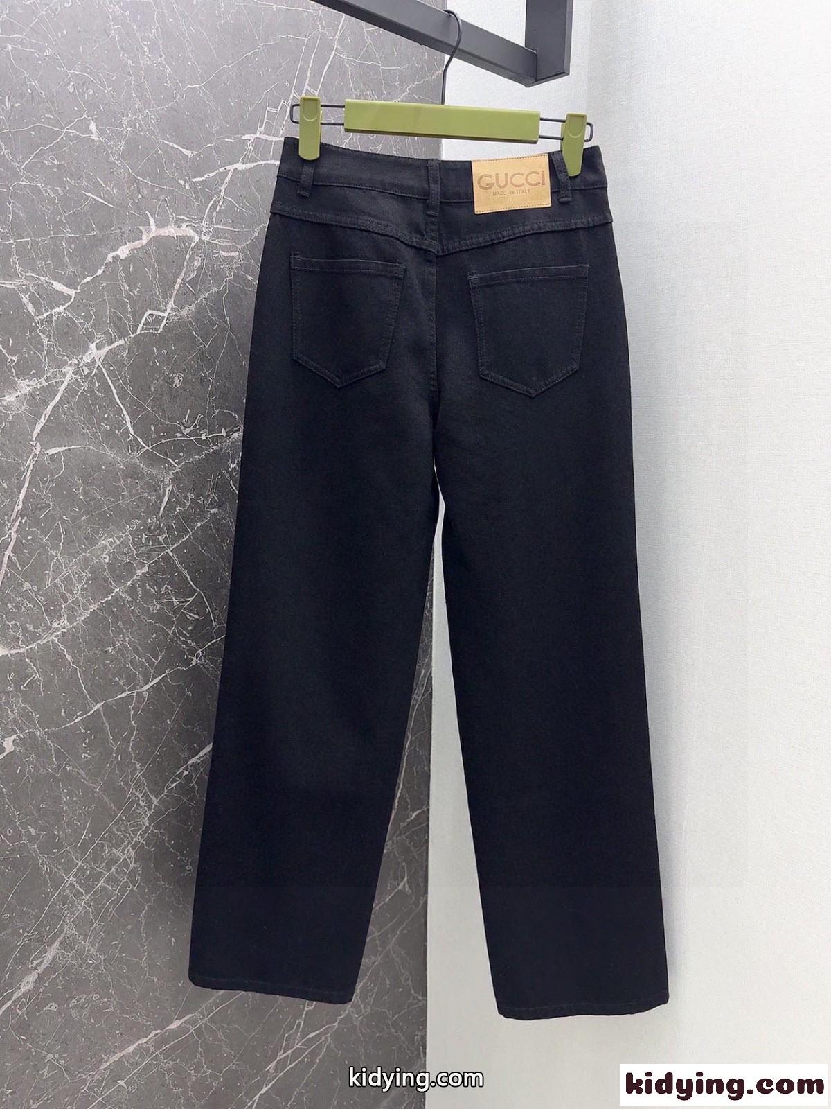 シンプル グッチ ジーンズ コピー ストレート デニムパンツ-3