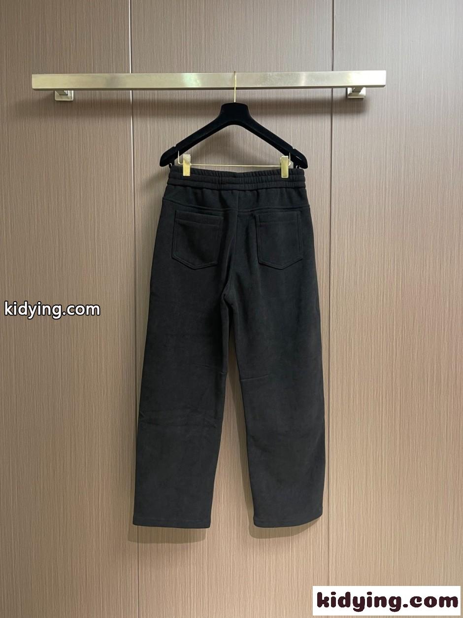カジュアル スウェットパンツ ロエベ パンツ 偽物 ロングパンツ ブラック-1