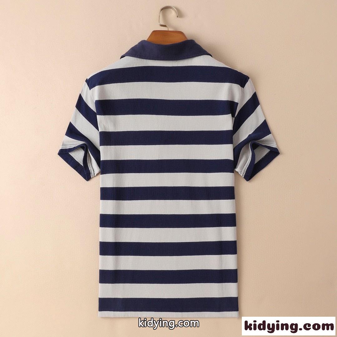 おしゃれ 定番 ボーダー柄 配色 ポロシャツ メンズ エルメネジルド・ゼニア 半袖tシャツ コピー 快適 人気-2
