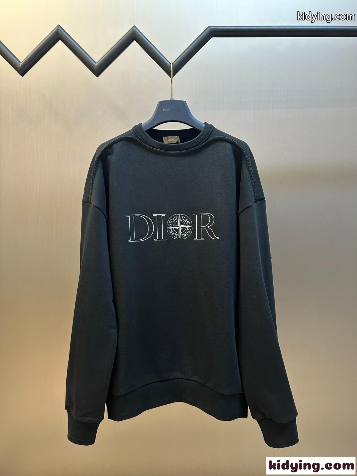DIOR AND STONE ISLAND スウェットシャツ クリスチャン・ディオール Tシャツ コピー ブラック-0