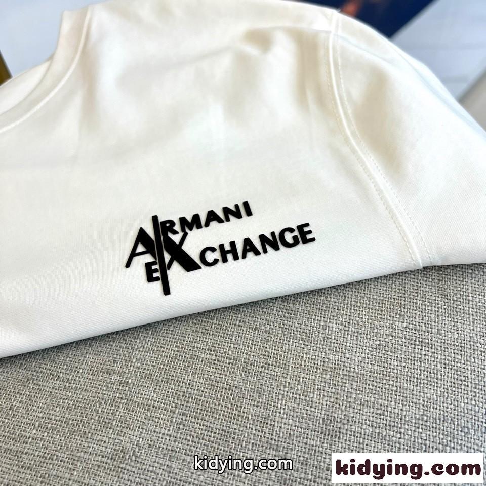 アルマーニ Tシャツ コピー カジュアル シンプル ロゴ入り 半袖Tシャツ ホワイト-1