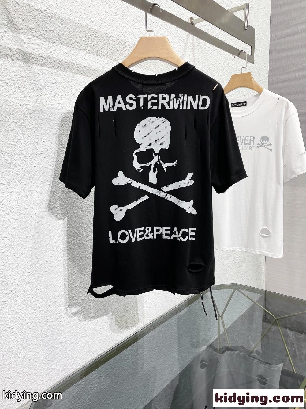 目を引く 個性的 ダメージ加工 プリント カジュアル マスターマインド・ジャパン 半袖Tシャツ コピー ファッション-1