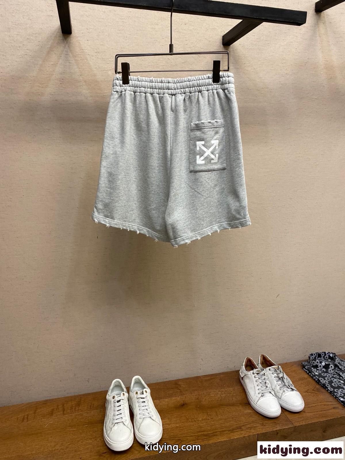 カジュアル 定番 ロゴプリント ショートパンツ オフホワイト パンツ コピーメンズ-1