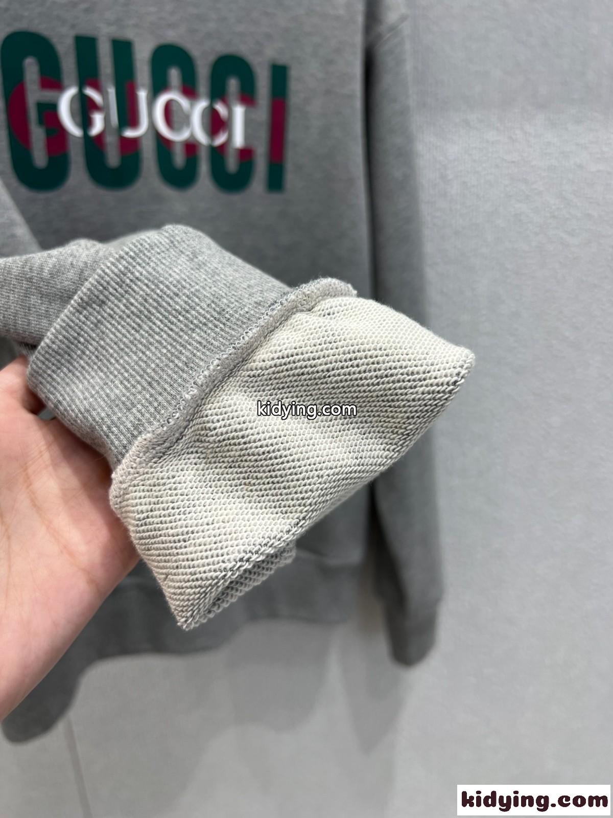 シンプル カジュアル ロゴ スウェットシャツ グッチ Tシャツ 偽物 コットン グレー-3