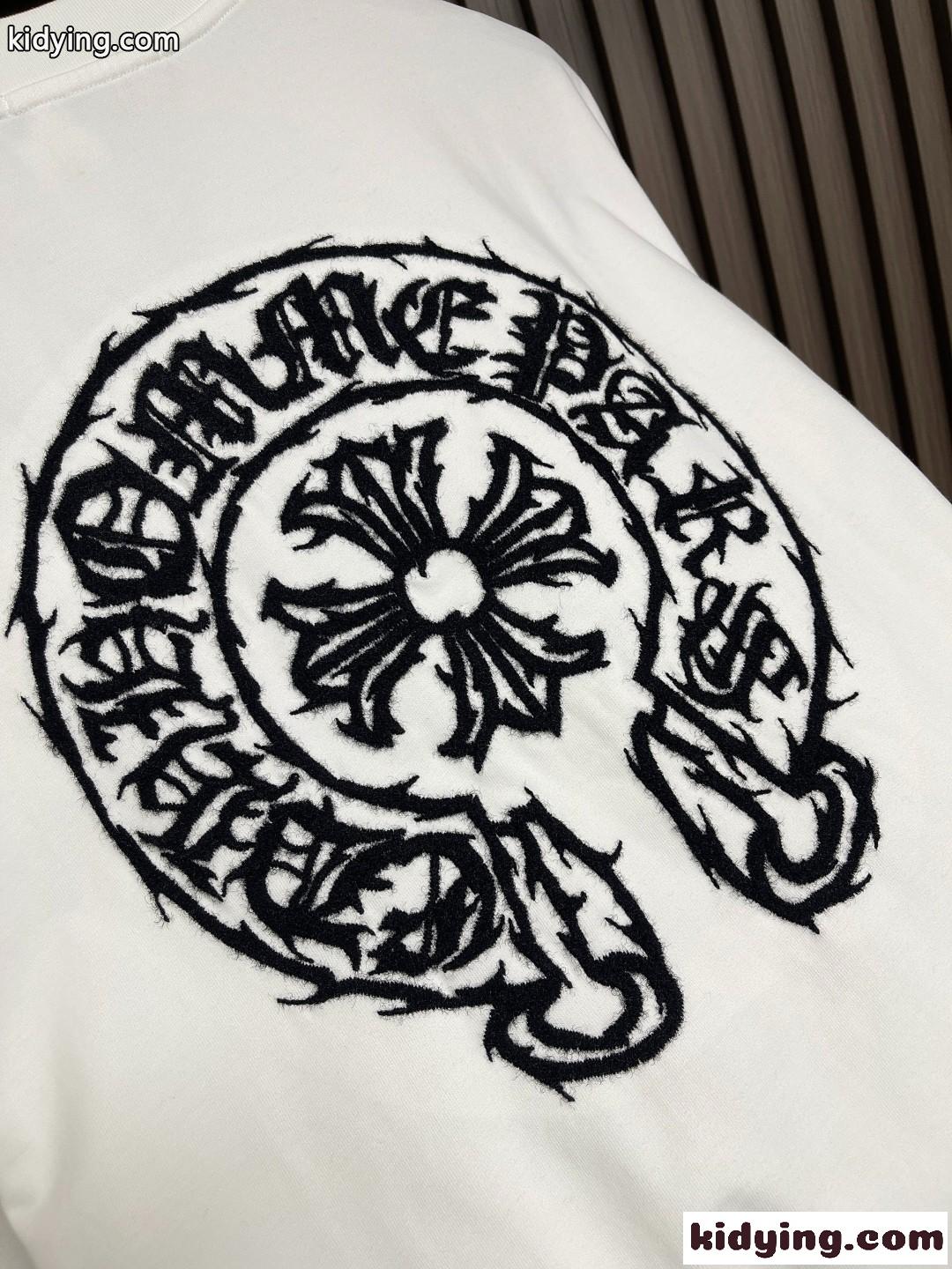 定番 カジュアル ホースシュー コットン 長袖Tシャツ クロムハーツ Tシャツ 偽物-5