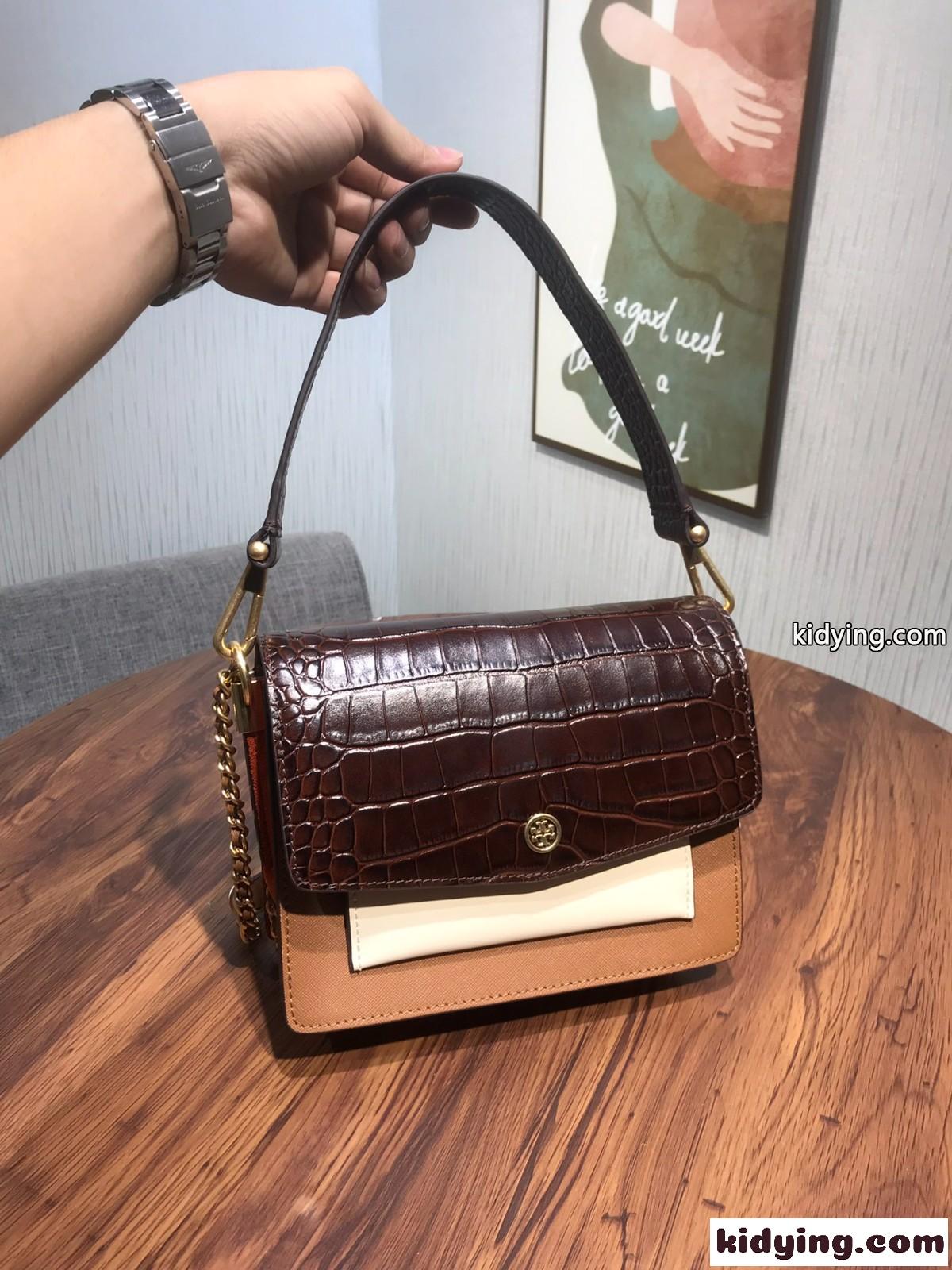 可愛い ファッション バイカラー クロコ型押し 肩掛け 斜め掛け トリー バーチ バッグ コピー レディース-1