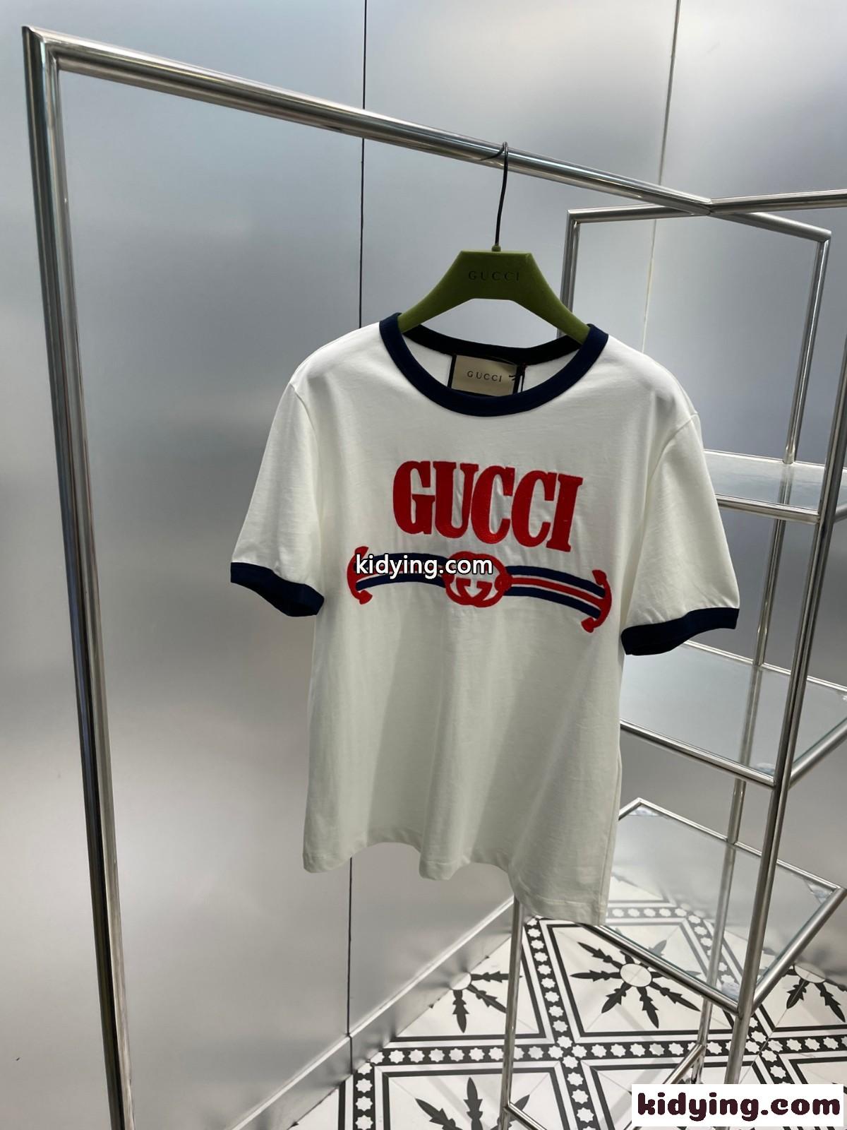 GUCCI インターロッキングG ウェブ ストライプ コットン Tシャツ グッチ Tシャツ コピー レディース-1