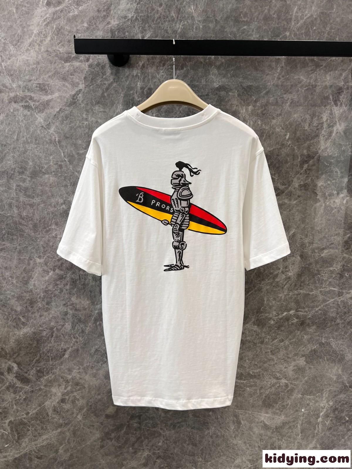 サーファー ナイト コットンTシャツ バーバリー 半袖Tシャツ コピー ホワイト-1
