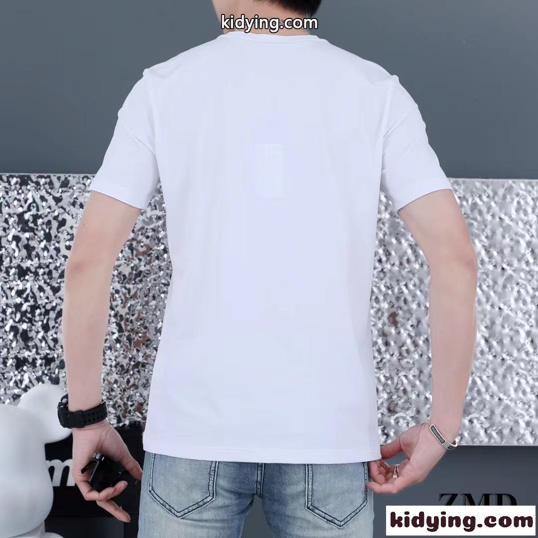 人気 カジュアル おしゃれ クールネック 半袖 Tシャツ 快適 ルイ・ヴィトン Tシャツ コピー ホワイト ブラック-3