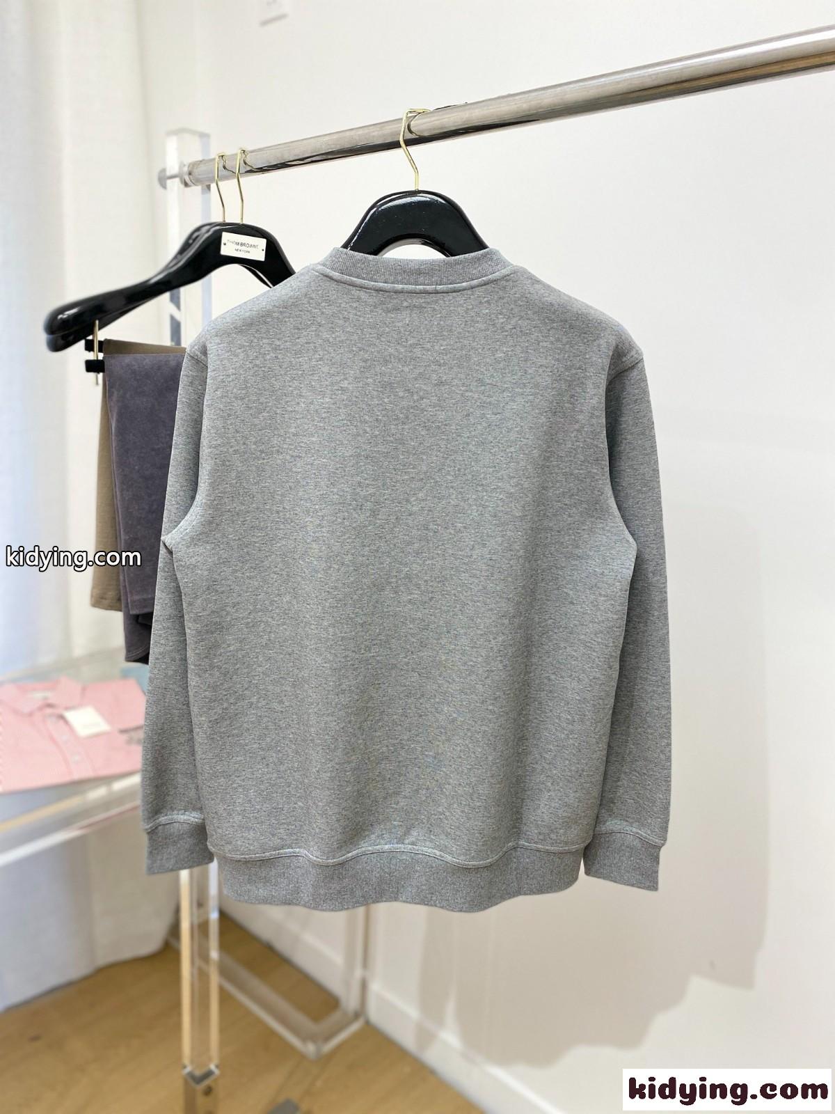 定番 カジュアル エルメス Tシャツ コピー クルーネック コットン スウェットシャツ グレー-3