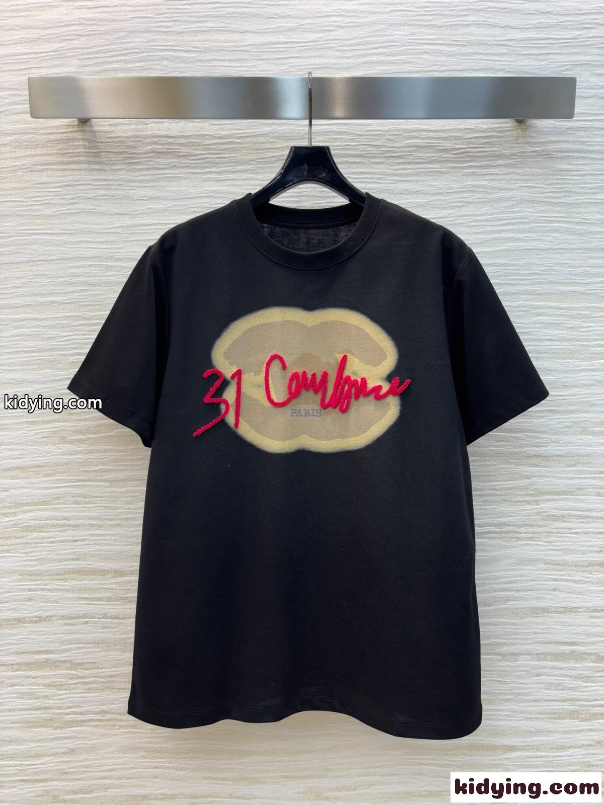 カジュアル 定番 ロゴ入り 半袖Tシャツ シャネル Tシャツ コピー コットン-0