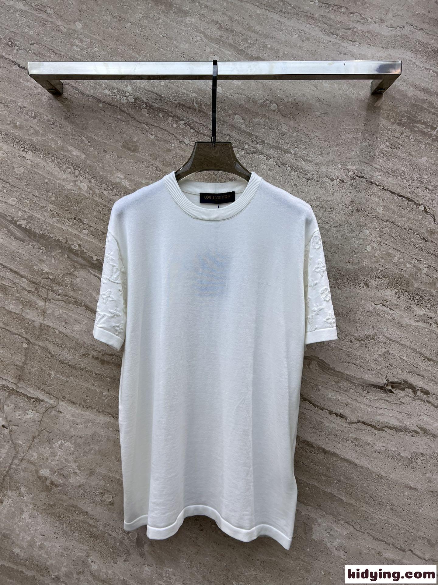 ショートスリーブシグネチャークルーネック ルイ・ヴィトン Tシャツ 偽物 ホワイト-2