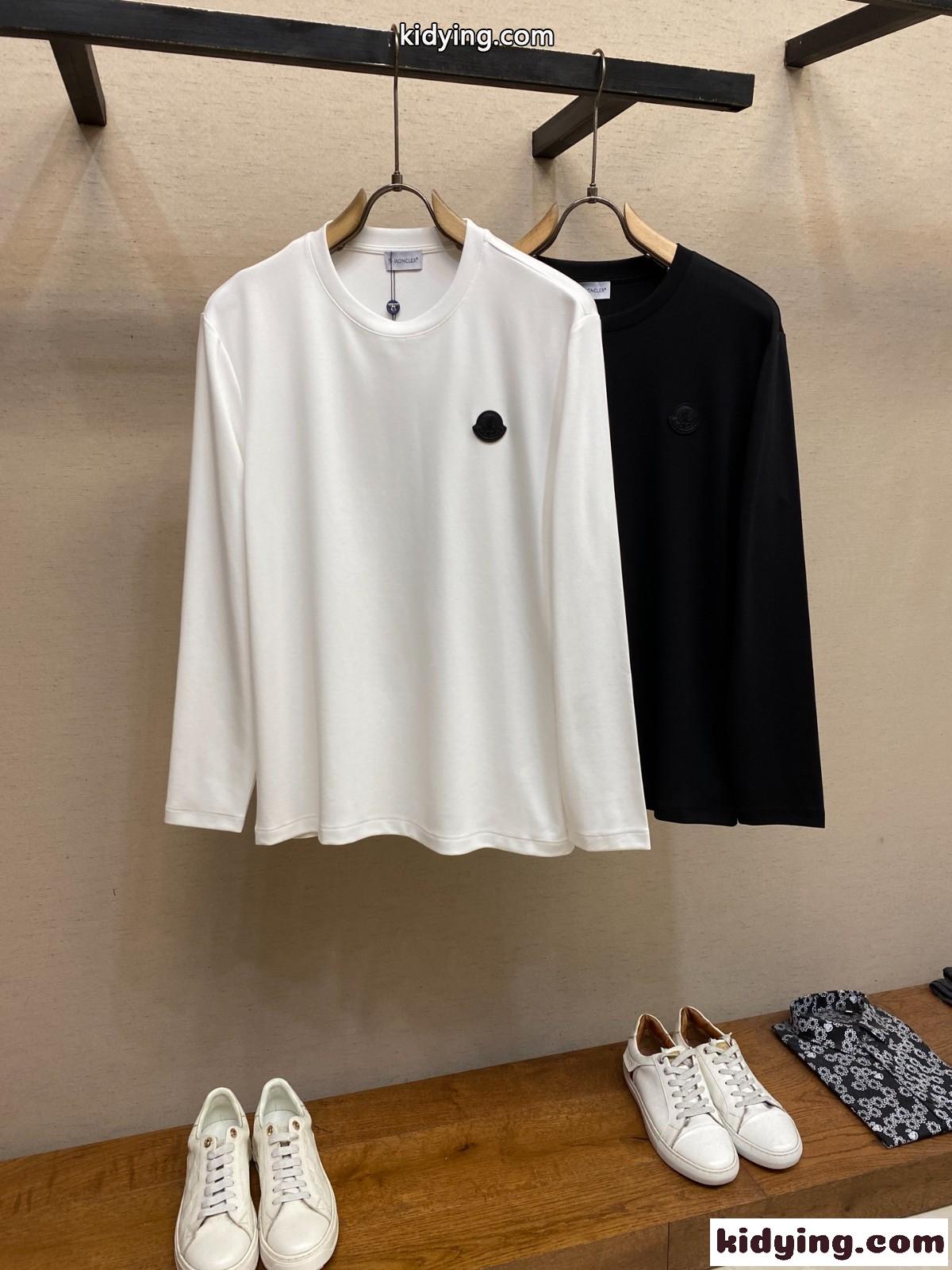 バックプリント クルーネック 長袖Tシャツ モンクレール Tシャツ 偽物 トップス-0
