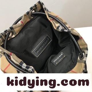トランペットVintage格紋斜め背式軍旅バックパック 複数の仕切り,皮革の上部に柄を持ち上げる バーバリー バッグ 安売り コピー-3