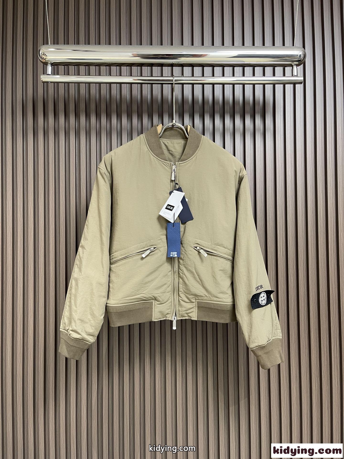 DIOR AND STONE ISLAND ボンバージャケット クリスチャン・ディオール ジャケット コピー カーキ-1