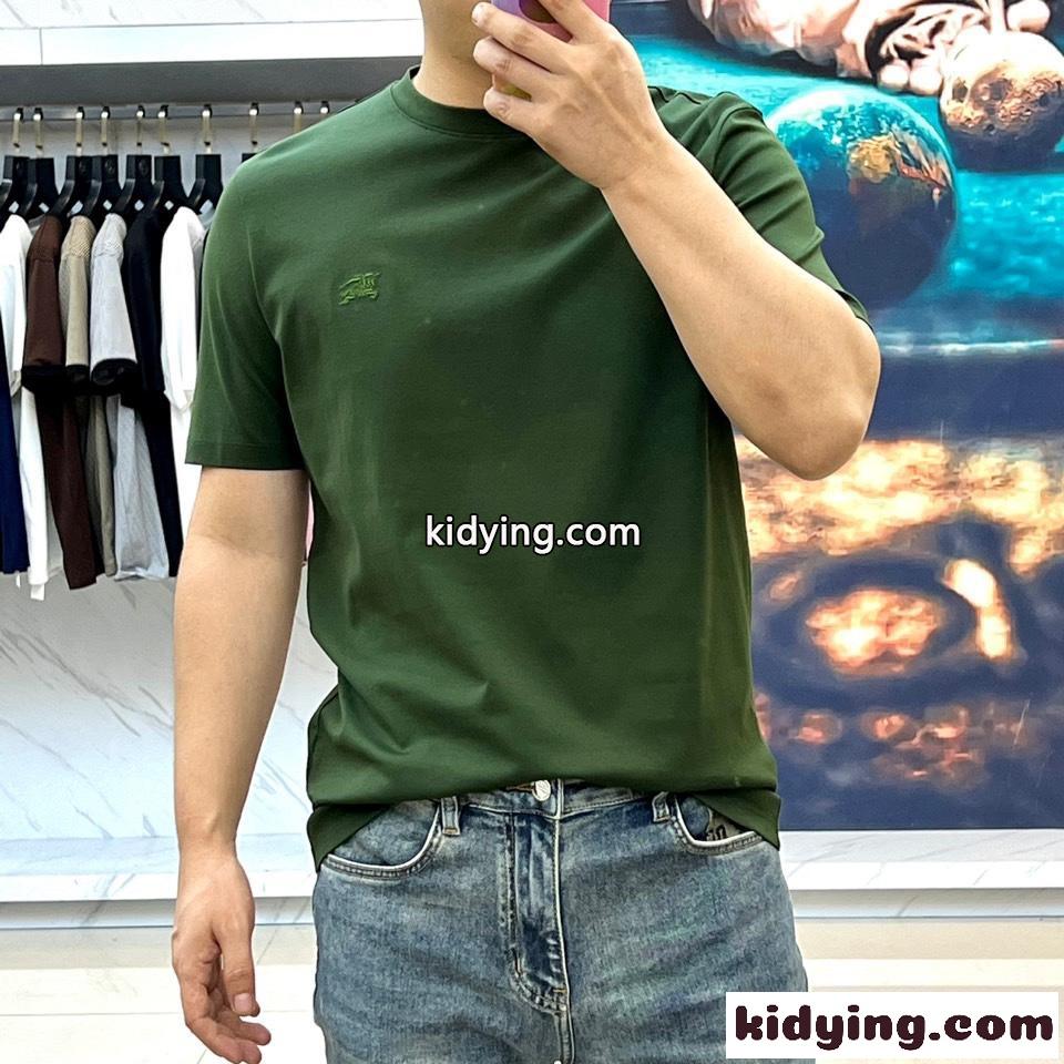 シンプル クルーネック 半袖Tシャツ バーバリー Tシャツ コピー グリーン-1